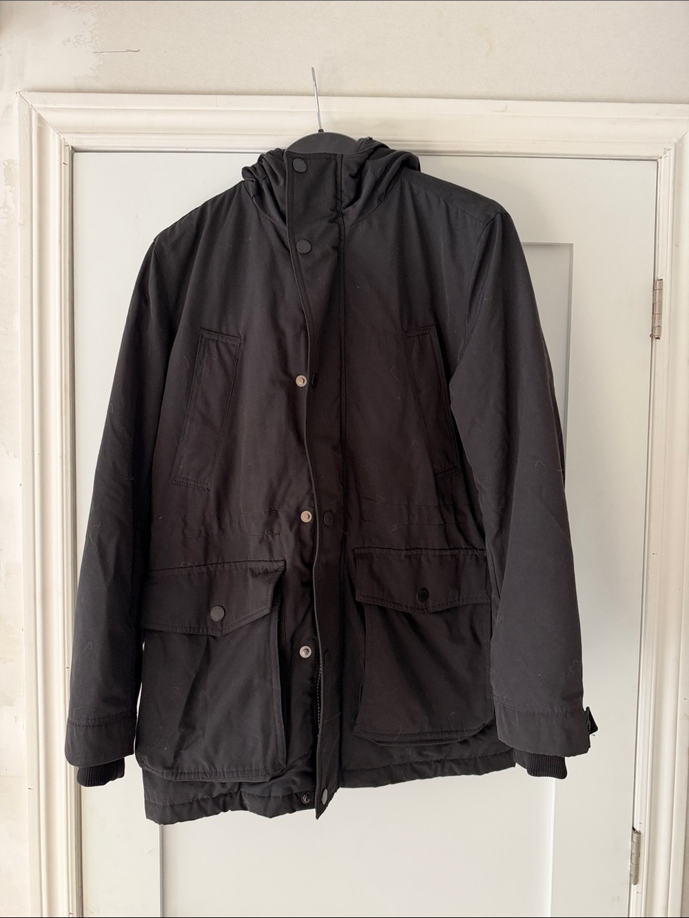 H&M Black Hooded Field Jacket
